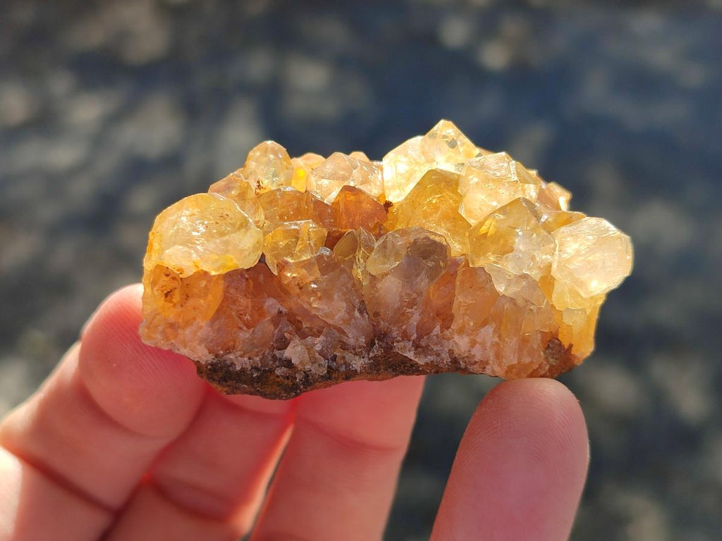 Natural Golden Limonite Quartz Crystal Clusters x 35 From Solwezi, Zambia