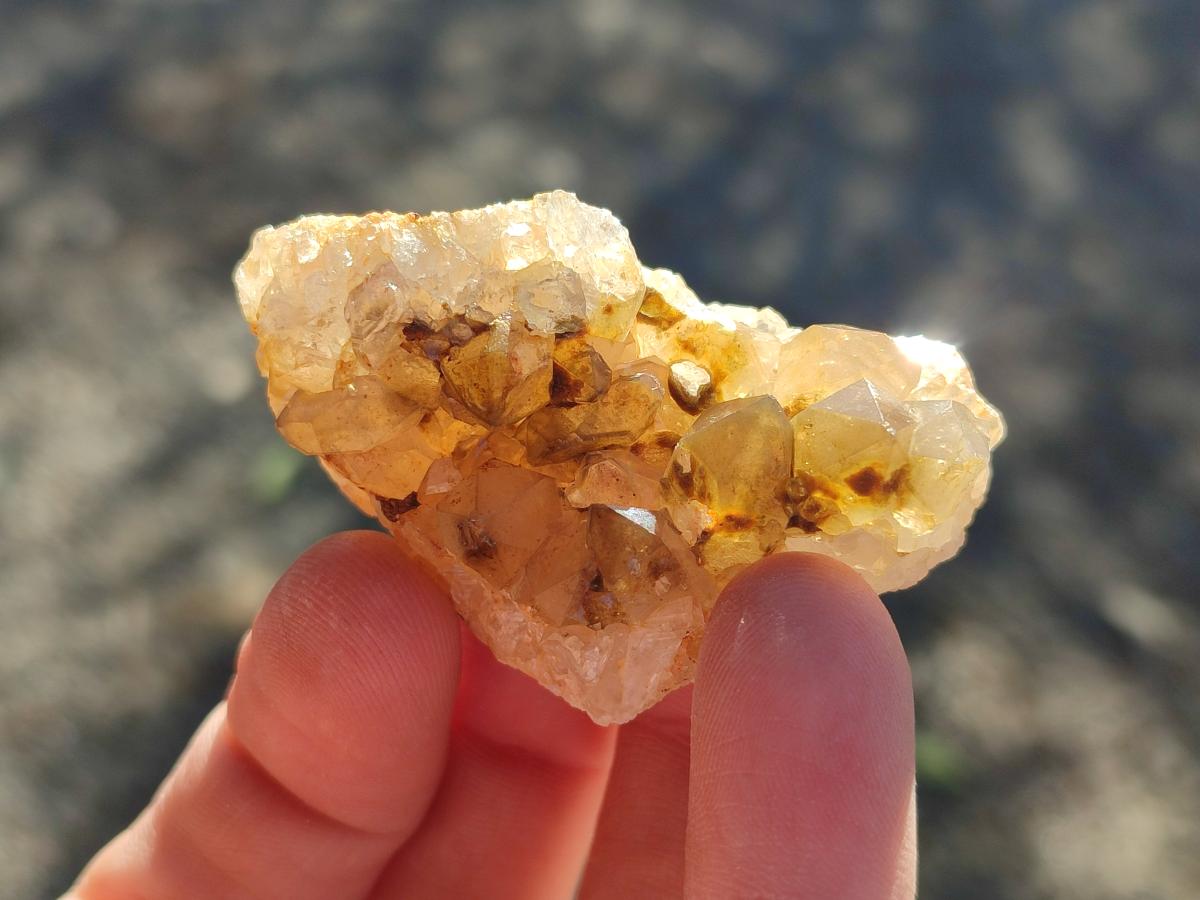 Natural Golden Limonite Quartz Crystal Clusters x 35 From Solwezi, Zambia