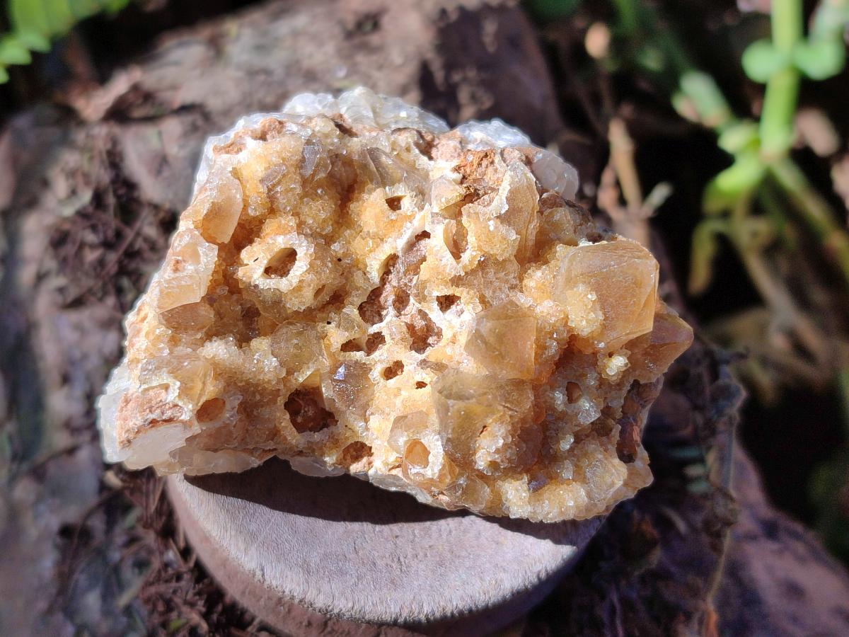 Natural Golden Limonite Quartz Crystal Clusters x 35 From Solwezi, Zambia