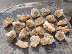 Natural Golden Limonite Quartz Crystal Clusters x 35 From Solwezi, Zambia