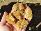 Natural Golden Limonite Quartz Crystal Clusters x 35 From Solwezi, Zambia