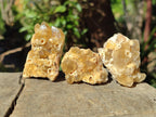 Natural Golden Limonite Quartz Crystal Clusters x 35 From Solwezi, Zambia