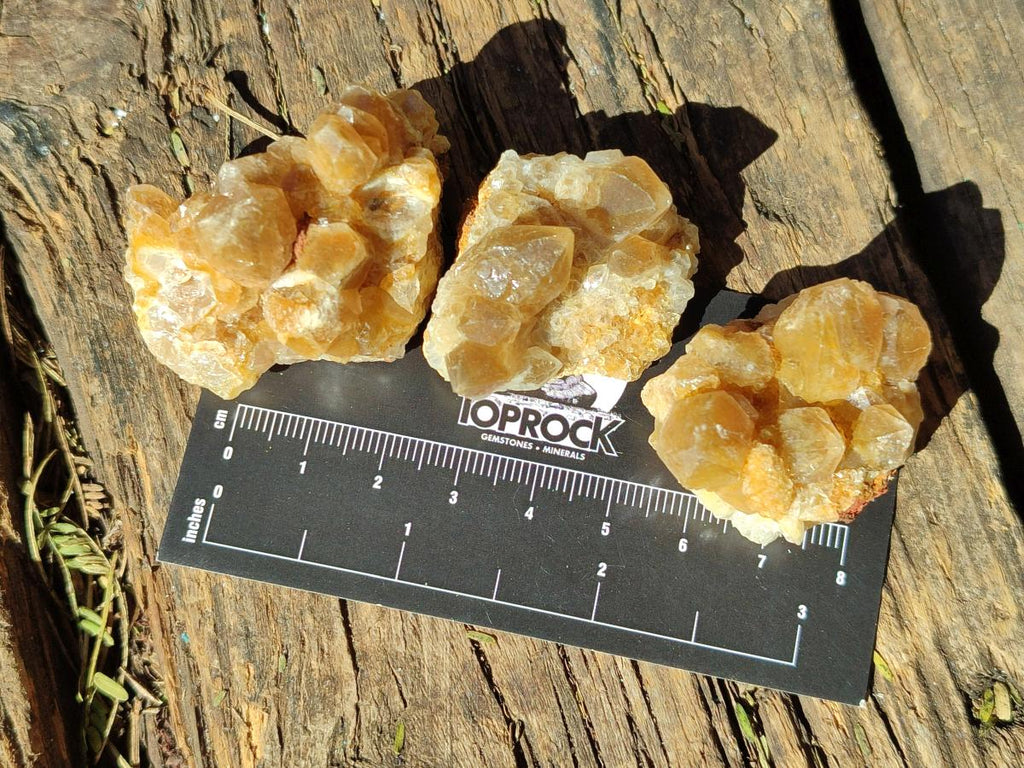 Natural Golden Limonite Quartz Crystal Clusters x 35 From Solwezi, Zambia
