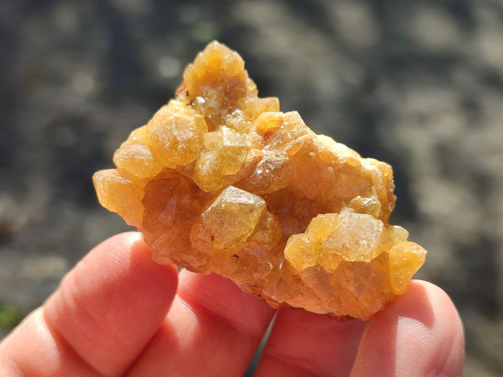 Natural Golden Limonite Quartz Crystal Clusters x 35 From Solwezi, Zambia