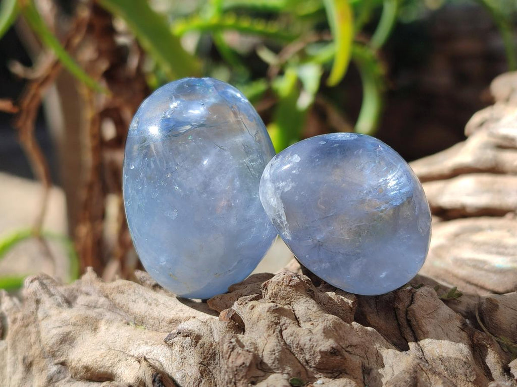 Polished Blue Celestite Free Forms x 35 From Sakoany, Madagascar