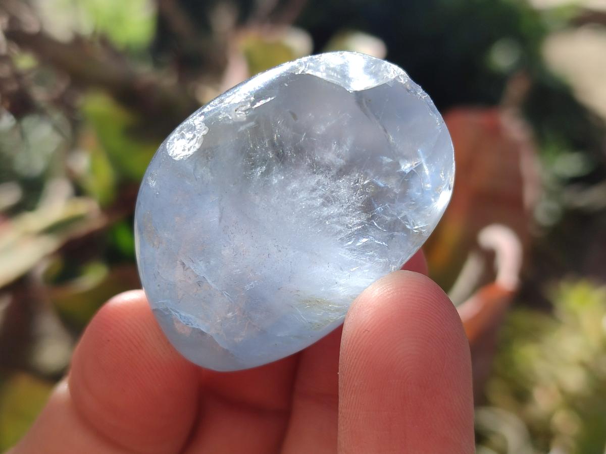 Polished Blue Celestite Free Forms x 35 From Sakoany, Madagascar