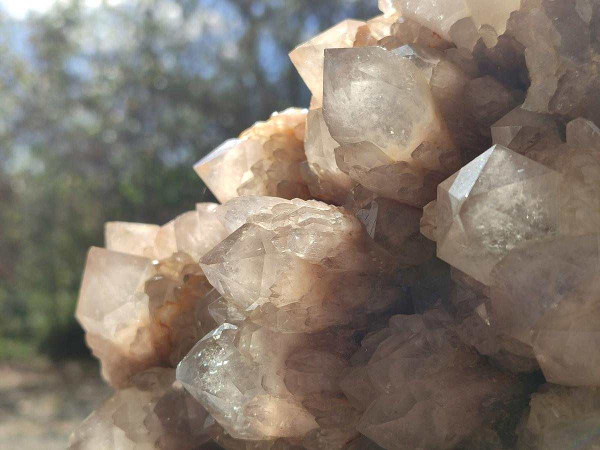 Natural Large Cascading White Phantom Smokey Luena Quartz Cluster x 1 From Luena, Congo