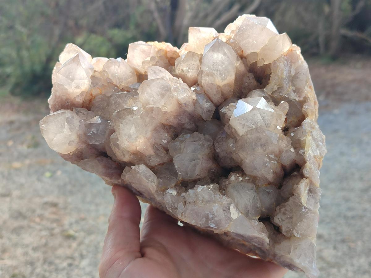 Natural Large Cascading White Phantom Smokey Luena Quartz Cluster x 1 From Luena, Congo