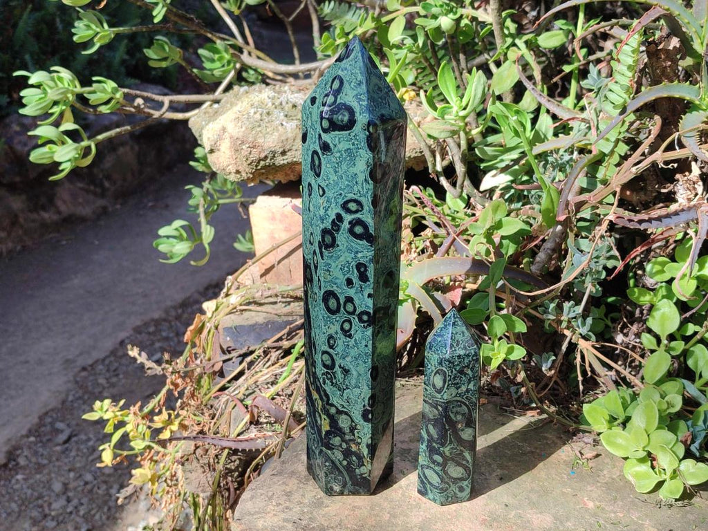 Polished Stromatolite "Kambamba Jasper" Display Crystals x 2 From Katsepy, Madagascar