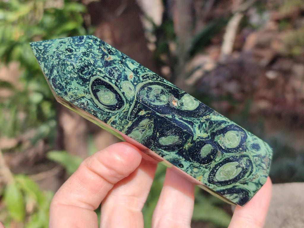 Polished Stromatolite "Kambamba Jasper" Display Crystals x 2 From Katsepy, Madagascar