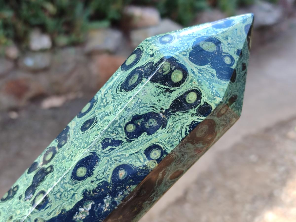 Polished Stromatolite "Kambamba Jasper" Display Crystals x 2 From Katsepy, Madagascar