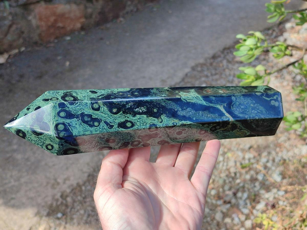 Polished Stromatolite "Kambamba Jasper" Display Crystals x 2 From Katsepy, Madagascar