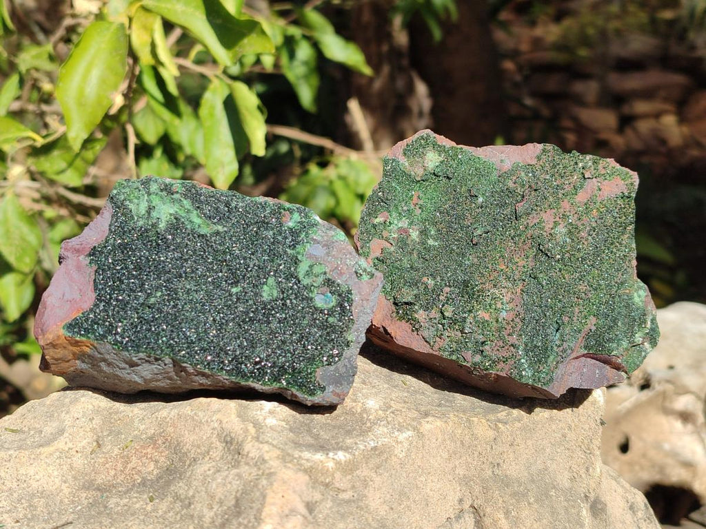 Natural Crystalline Libethenite Specimens on Dolomite Matrix x 4 From Shituru, Congo