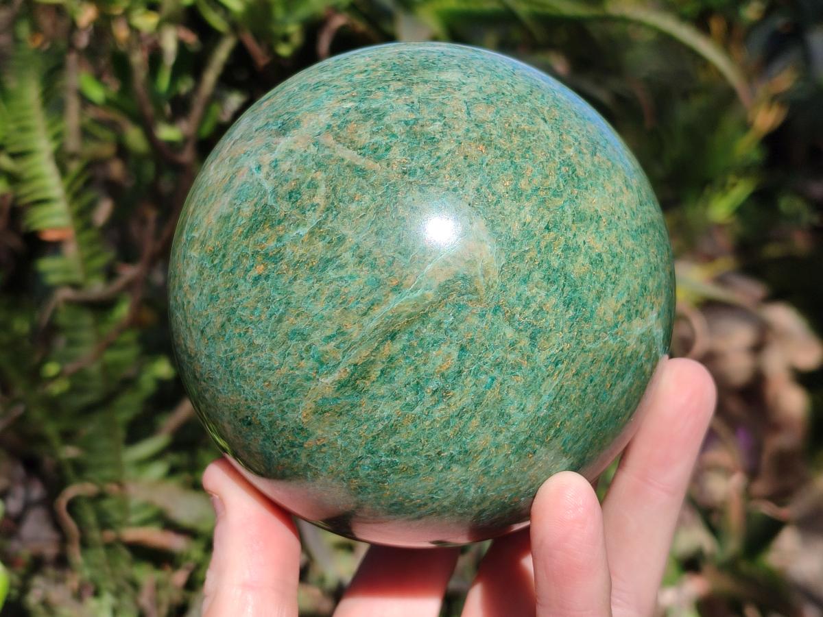 Polished Large Verdite Sphere x 1 From Barberton, South Africa