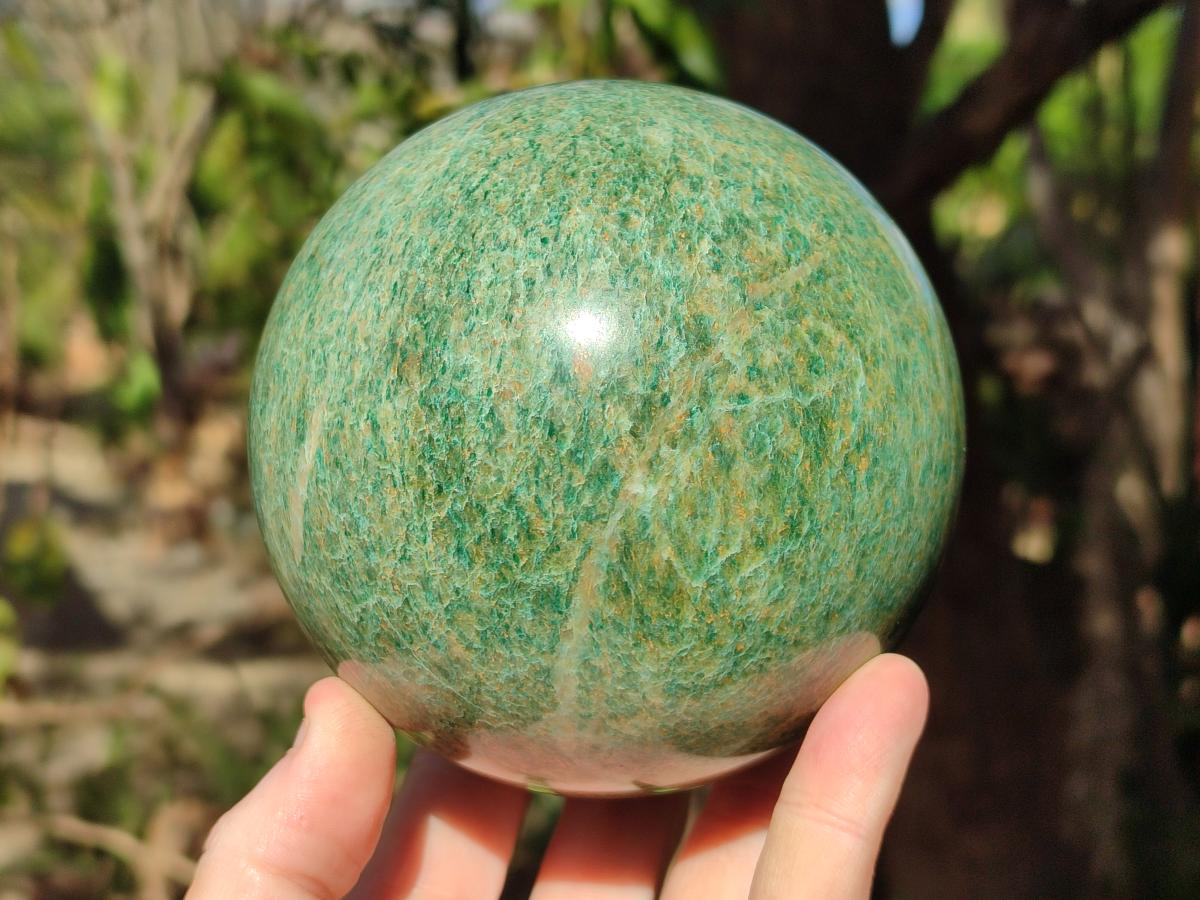 Polished Large Verdite Sphere x 1 From Barberton, South Africa