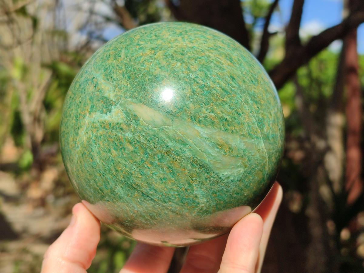 Polished Large Verdite Sphere x 1 From Barberton, South Africa