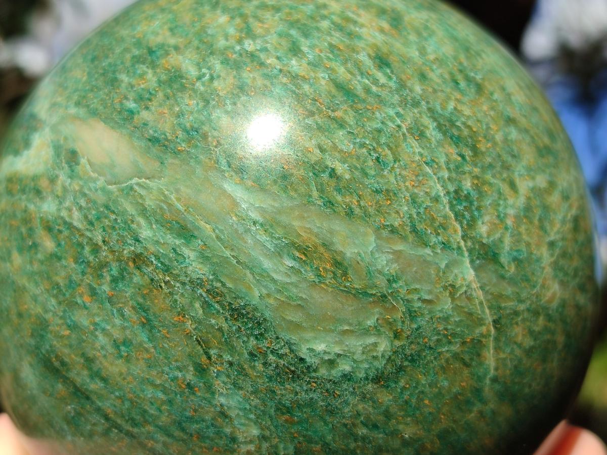 Polished Large Verdite Sphere x 1 From Barberton, South Africa