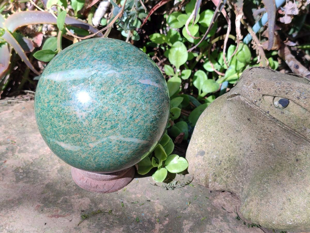 Polished Large Verdite Sphere x 1 From Barberton, South Africa