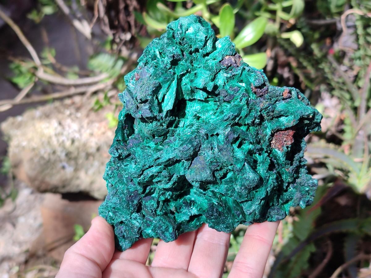 Natural Silky Malachite Cabinet Size Specimens x 2 From Kasompe, Congo