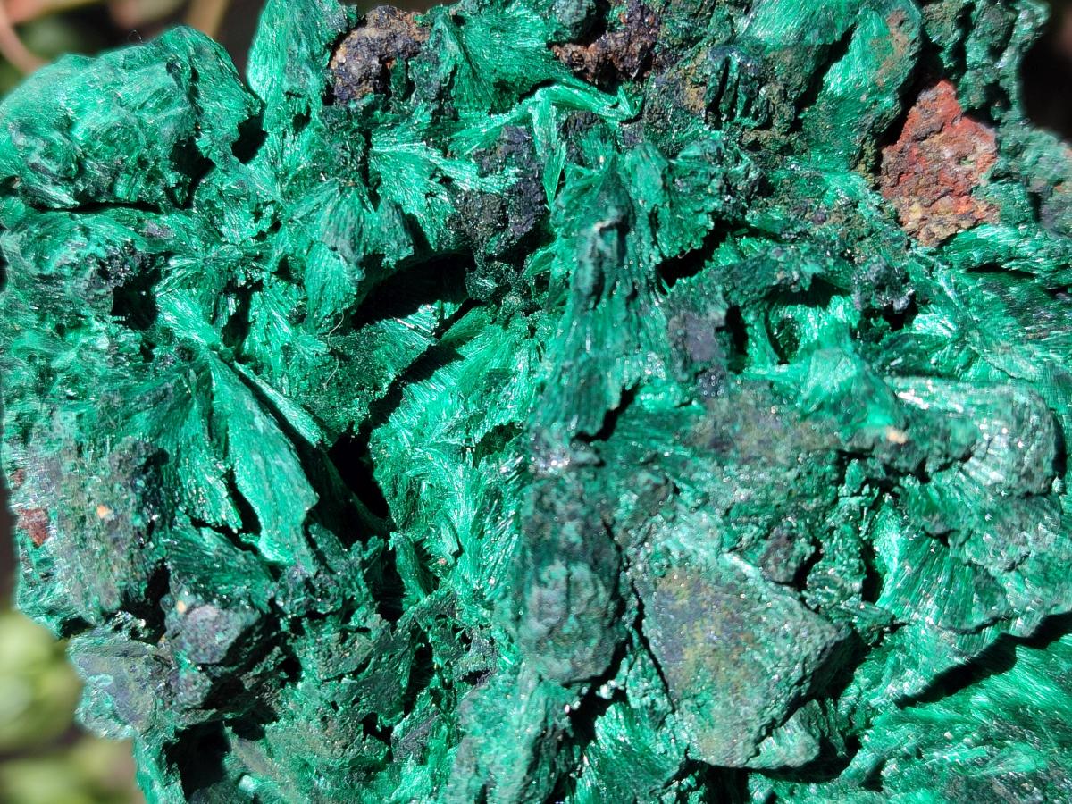 Natural Silky Malachite Cabinet Size Specimens x 2 From Kasompe, Congo