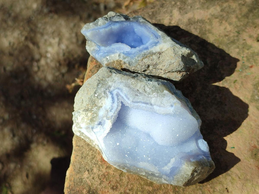Natural Blue Lace Agate Geodes x 12 From Nsanje, Malawi