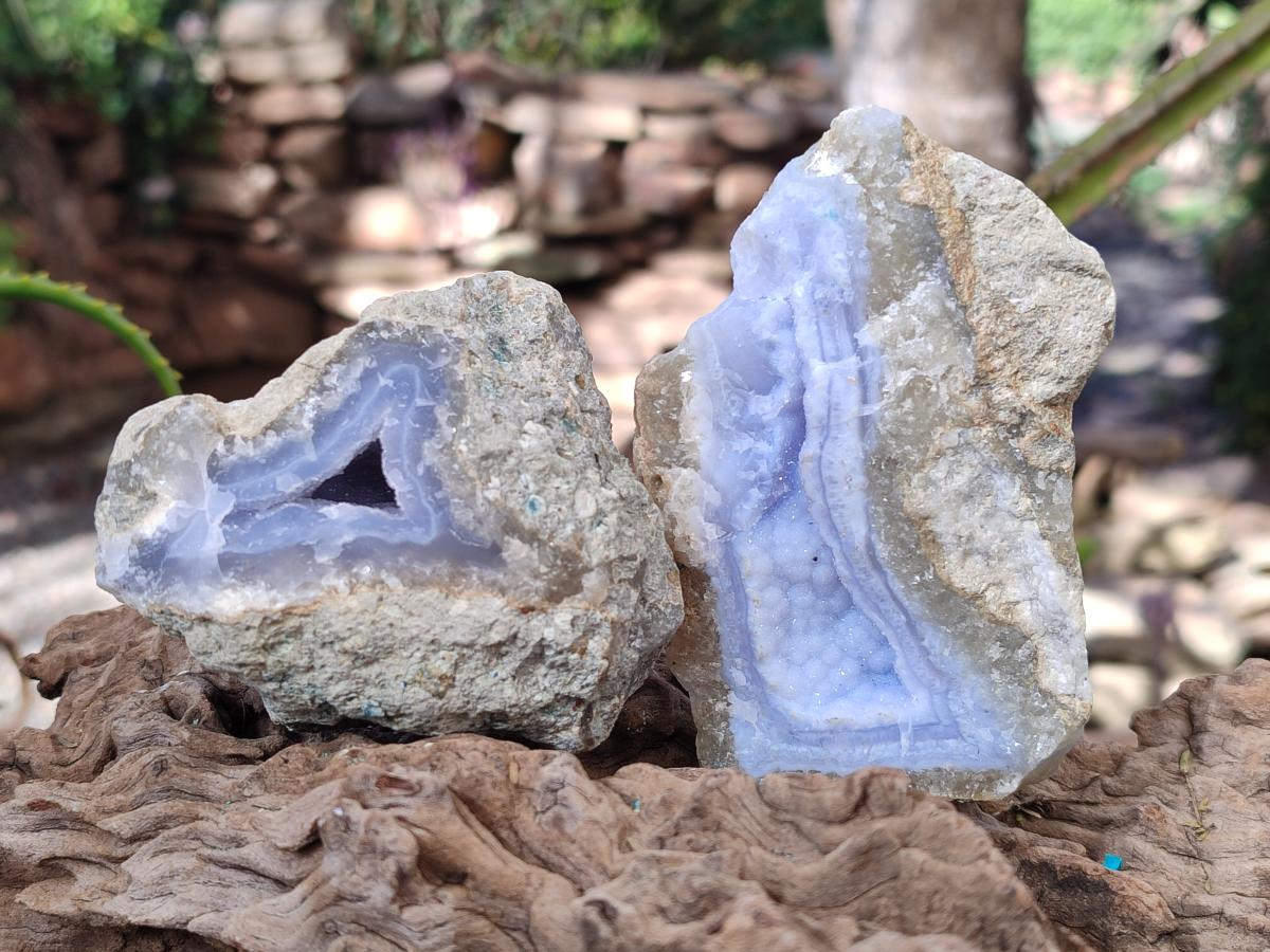 Natural Blue Lace Agate Geodes x 12 From Nsanje, Malawi