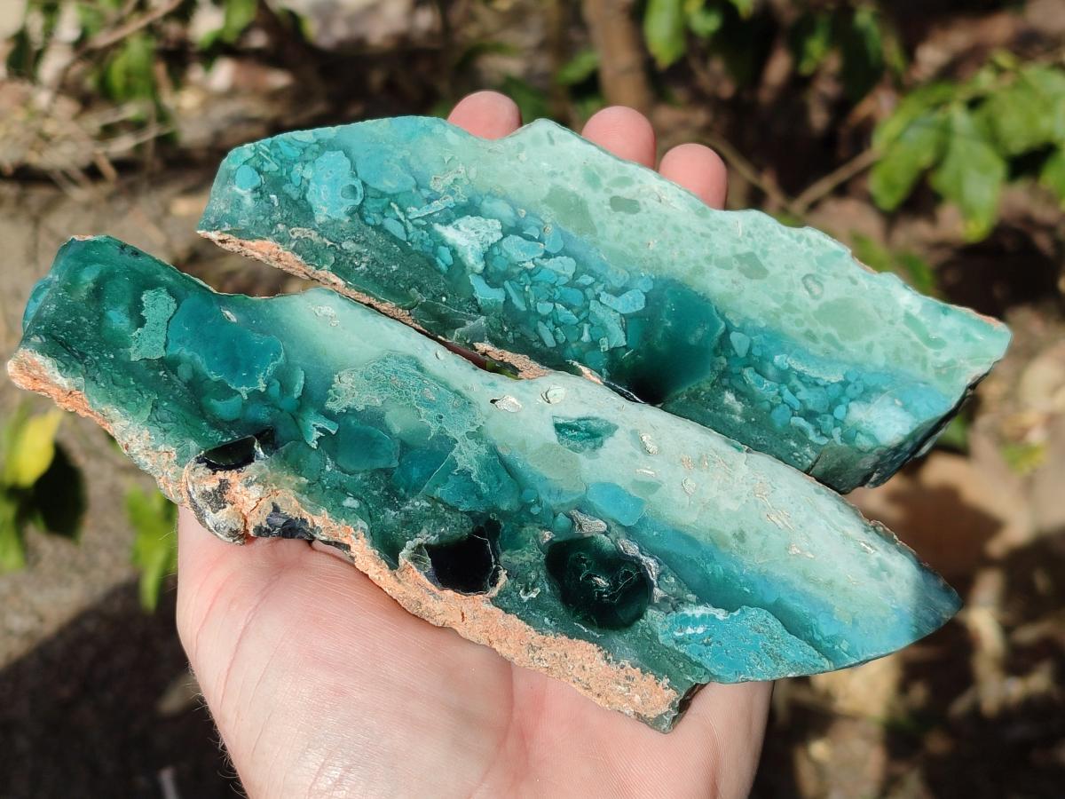 Polished One Side Great Dyke Mtorolite Chrysoprase Plates x 6 From Great Dyke Mountain Range, Zimbabwe - Toprock Gemstones and Minerals 