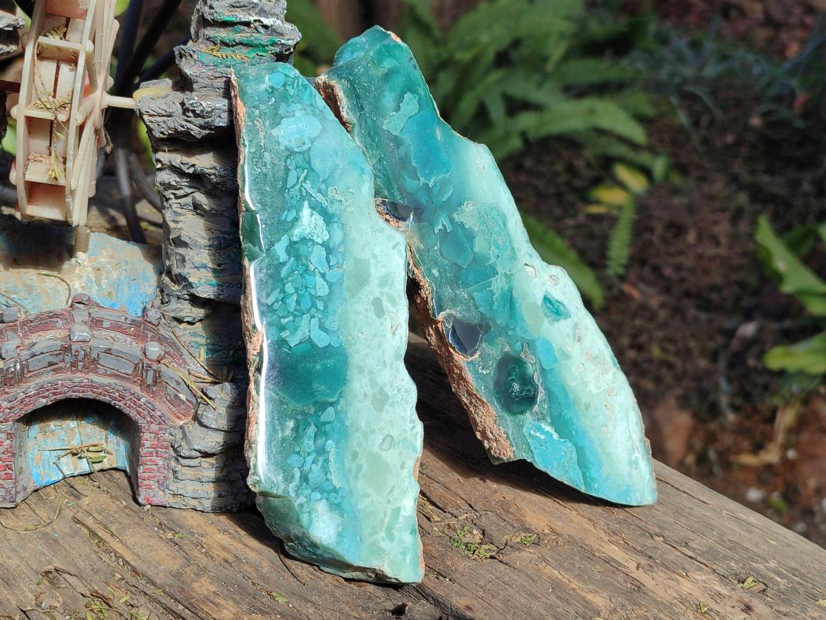 Polished One Side Great Dyke Mtorolite Chrysoprase Plates x 6 From Great Dyke Mountain Range, Zimbabwe - Toprock Gemstones and Minerals 