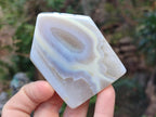 Polished Banded Agate Crystal Shaped Slices x 12 From Madagascar