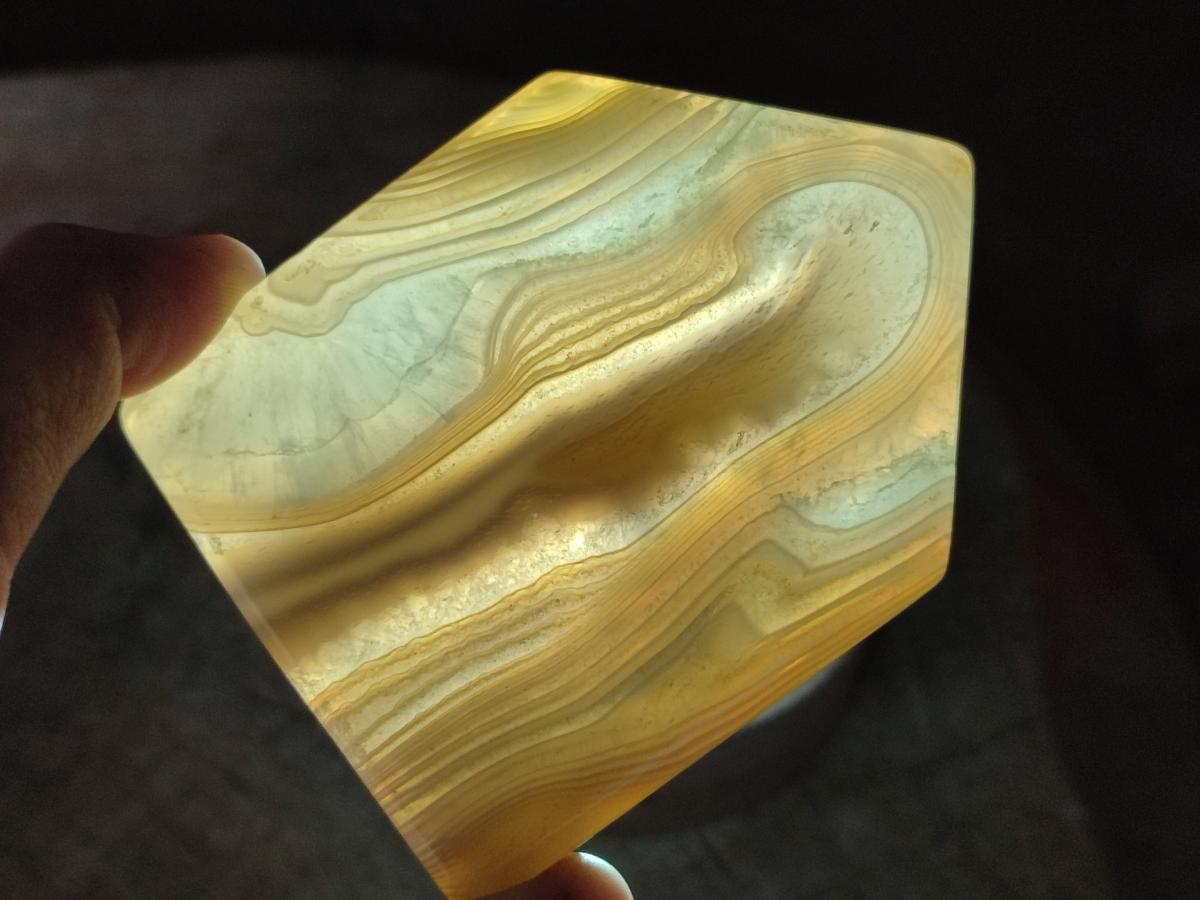 Polished Banded Agate Crystal Shaped Slices x 12 From Madagascar