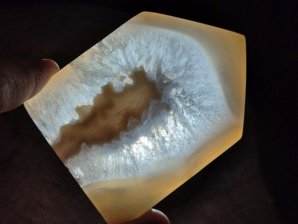 Polished Banded Agate Crystal Shaped Slices x 12 From Madagascar