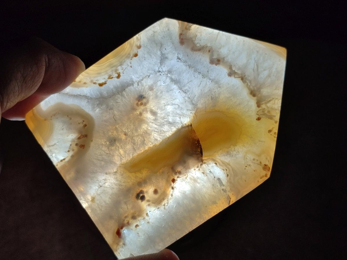 Polished Banded Agate Crystal Shaped Slices x 12 From Madagascar