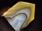Polished Banded Agate Crystal Shaped Slices x 12 From Madagascar