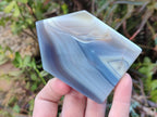 Polished Banded Agate Crystal Shaped Slices x 12 From Madagascar