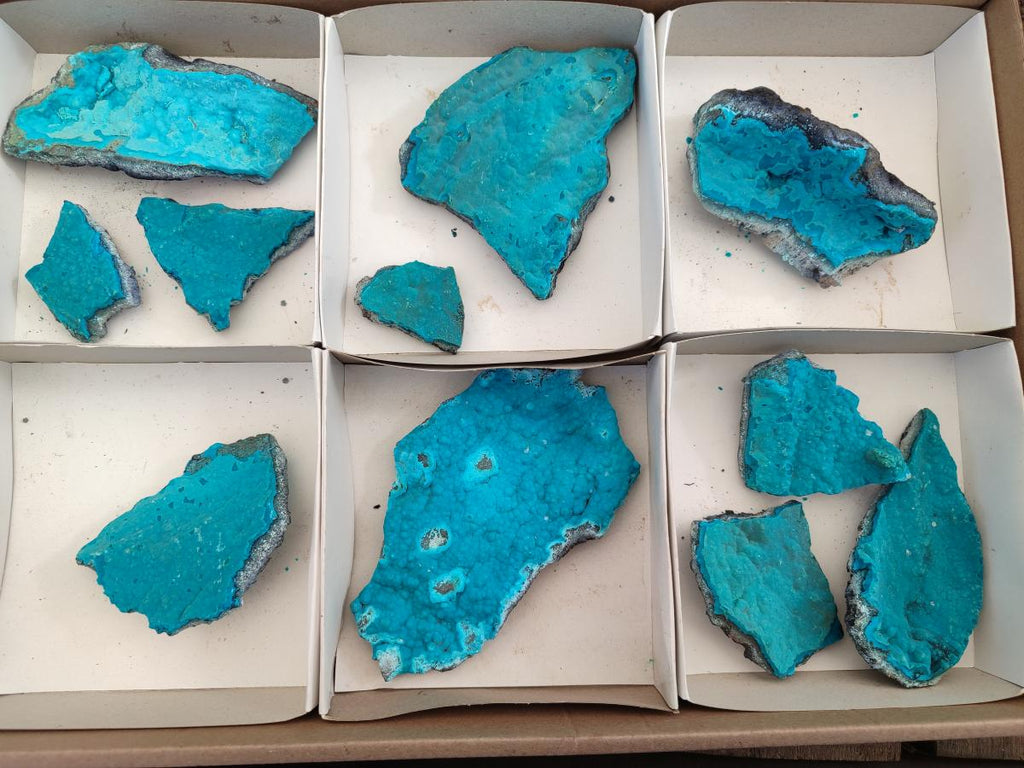 Natural Botryoidal Chrysocolla Specimens x 11 From Kulukuluku, Congo
