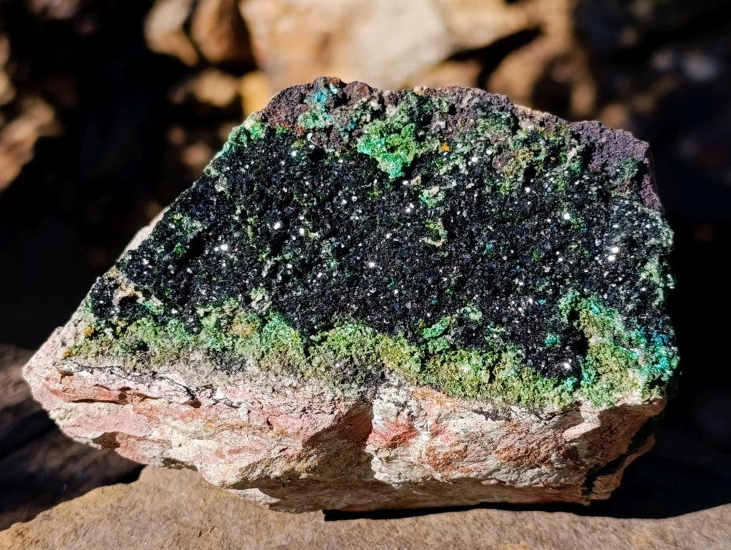 Natural Large Cabinet Sized Crystalline Libethenite Specimen on Dolomite Matrix x 1 From Shituru, Congo - Toprock Gemstones and Minerals 