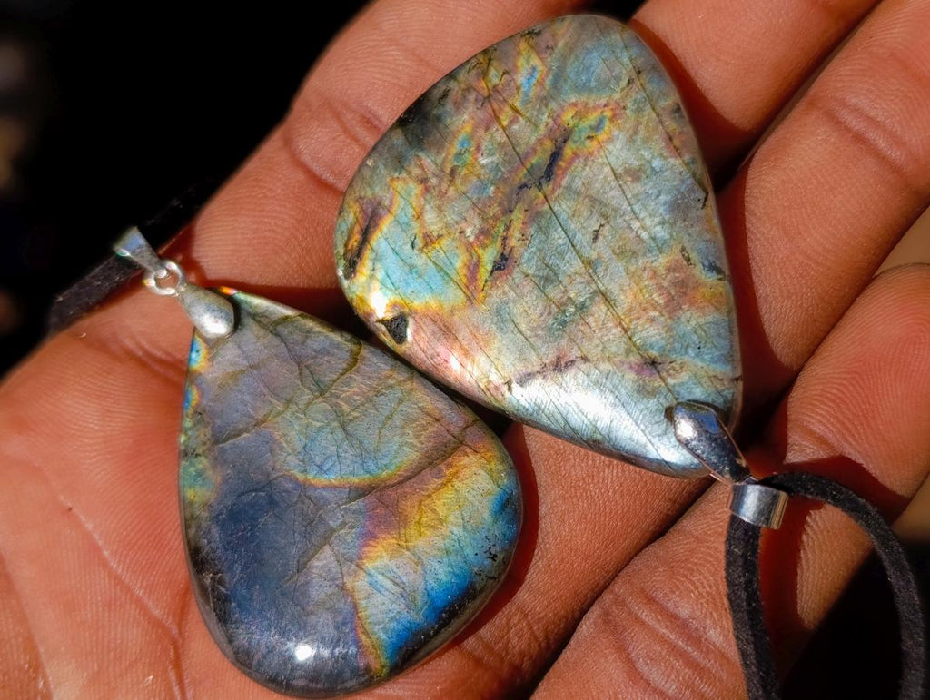 Hand Made Labradorite Necklaces x 12 From Madagascar - Toprock Gemstones and Minerals 