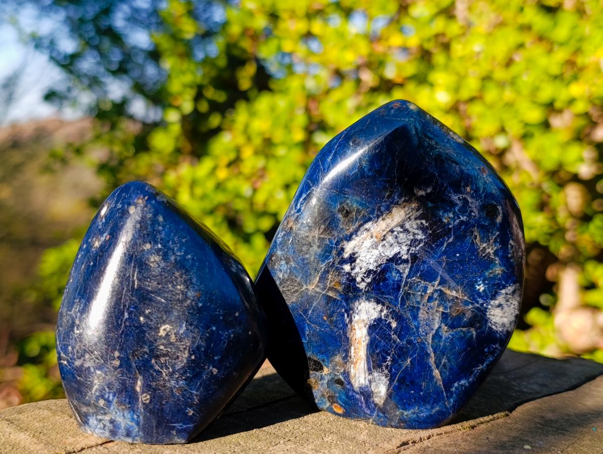 Polished Dumortierite Standing Display Pieces x 6 From Madagascar - Toprock Gemstones and Minerals 