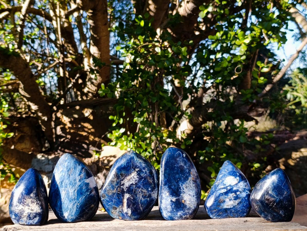 Polished Dumortierite Standing Display Pieces x 6 From Madagascar - Toprock Gemstones and Minerals 