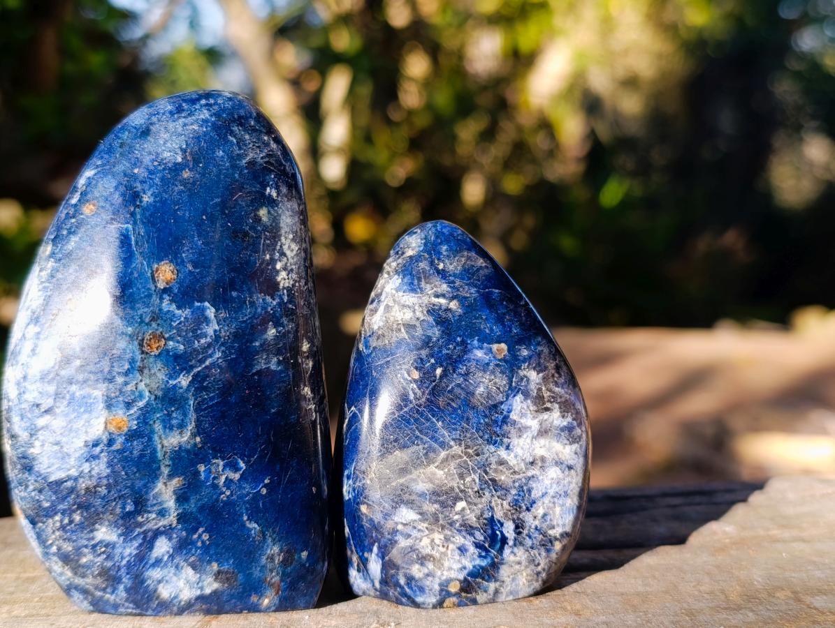 Polished Dumortierite Standing Display Pieces x 6 From Madagascar - Toprock Gemstones and Minerals 