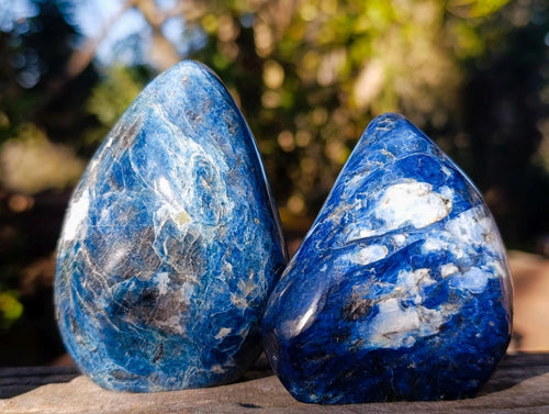 Polished Dumortierite Standing Display Pieces x 6 From Madagascar - Toprock Gemstones and Minerals 