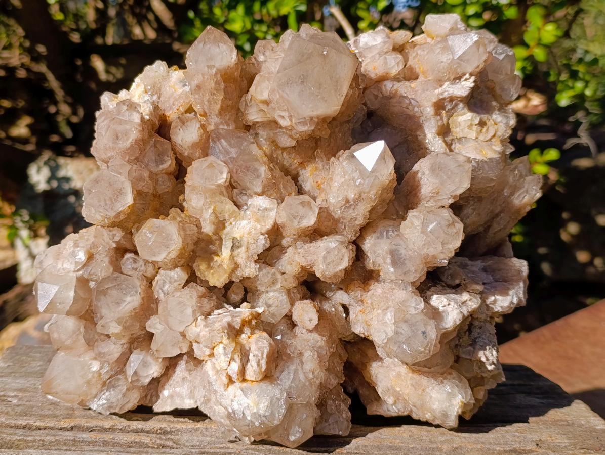 Natural XL Cascading White Phantom Smokey Luena Quartz Cluster x 1 From Luena, Congo - Toprock Gemstones and Minerals 
