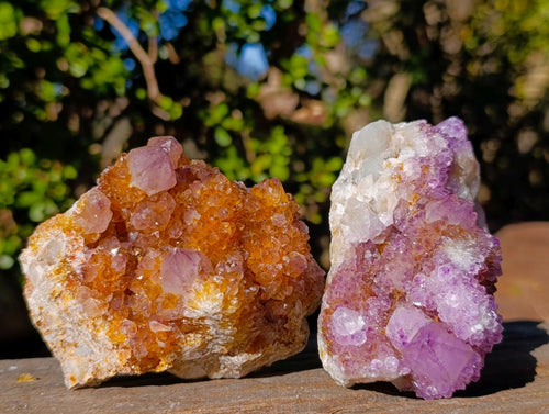 Natural Large Spirit Ametrine Clusters x 6 From Boekenhouthoek, South Africa - Toprock Gemstones and Minerals 