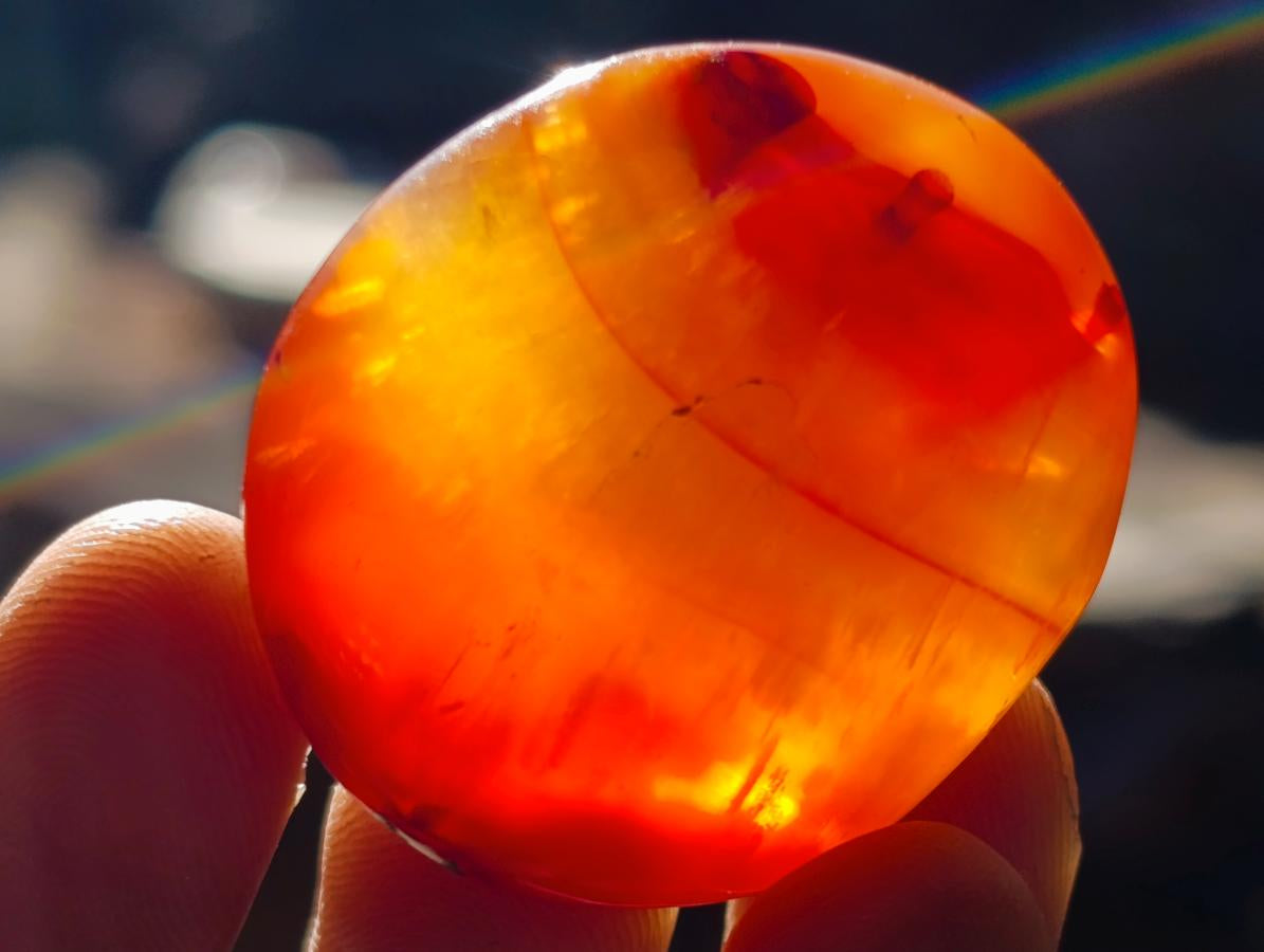 Polished and Natural Carnelian Agate Gemstone Galets x 35 From Madagascar - Toprock Gemstones and Minerals 