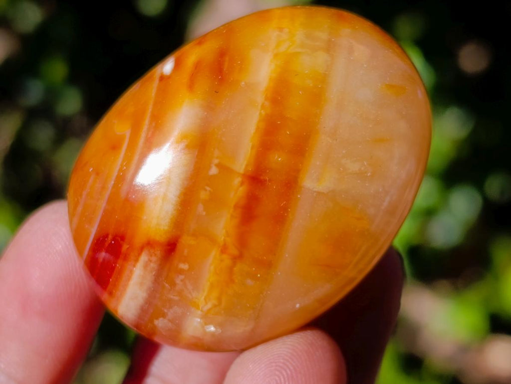 Polished and Natural Carnelian Agate Gemstone Galets x 35 From Madagascar - Toprock Gemstones and Minerals 