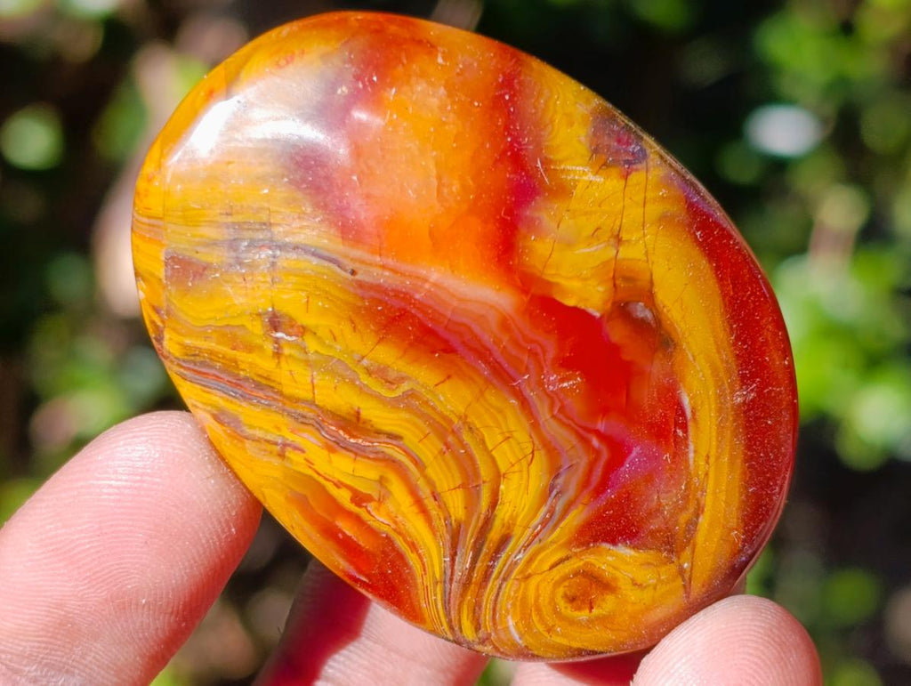 Polished and Natural Carnelian Agate Gemstone Galets x 35 From Madagascar - Toprock Gemstones and Minerals 