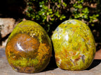 Polished Green Opal Standing Display Pieces x 2 From Betroka, Madagascar - Toprock Gemstones and Minerals 