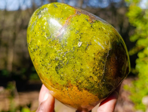 Polished Green Opal Standing Display Pieces x 2 From Betroka, Madagascar - Toprock Gemstones and Minerals 