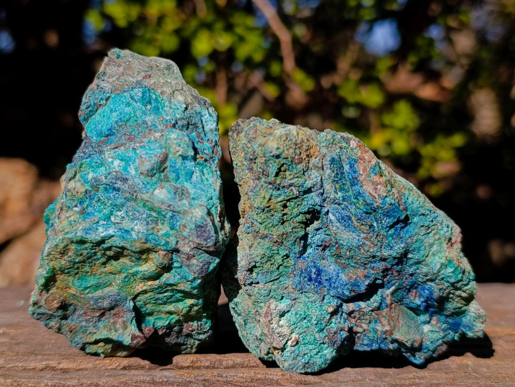 Natural Cobbed Shattuckite Specimens x 6 From Kaokoveld, Namibia - Toprock Gemstones and Minerals 