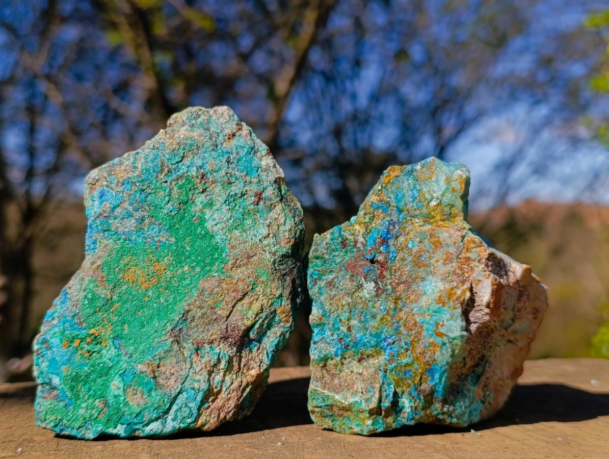 Natural Cobbed Shattuckite Specimens x 6 From Kaokoveld, Namibia - Toprock Gemstones and Minerals 